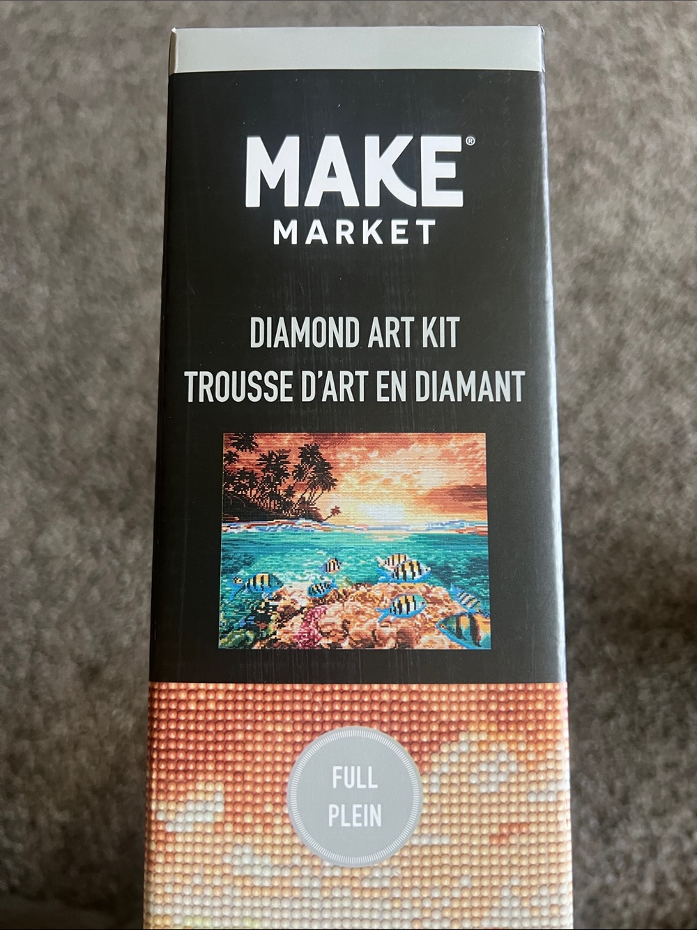 Makers Market Tropical Fish Sunset Diamond Art Kit - Teal, Orange, Yellow - Picture 3 of 3